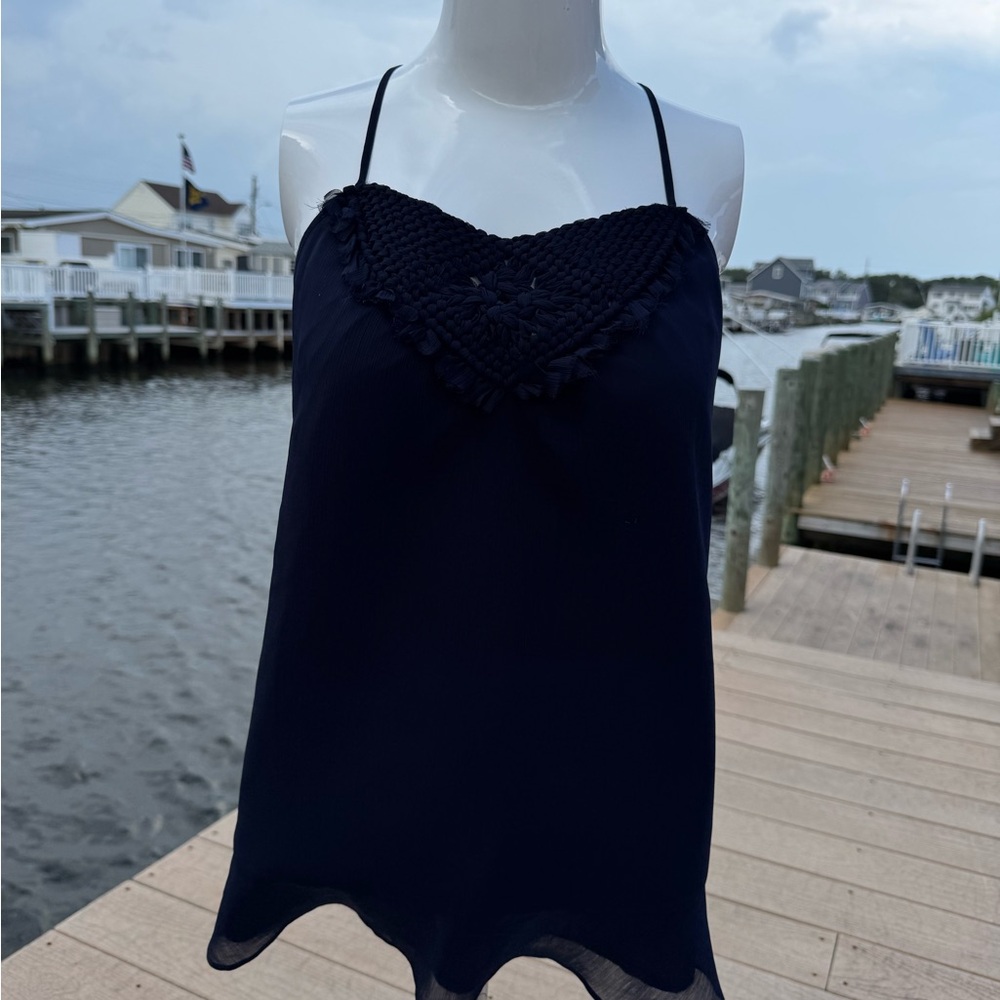 Banana Republic Dark Blue Camisole with Embellished Front